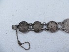 Vintage Us Canada Silver Coin Monogram Bracelet 1880 s Twenty Cent Liberty Dime
