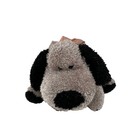 Dan Dee Collectors Choice Plush Gray   Black Dog 16  Stuffed Animal Pink Bow