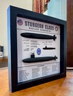 Sturgeon Class Submarine Shadow Display Box  9  X 9   Black