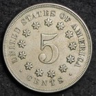 1867 Shield Nickel Choice Au  unc Free Shipping E197 Ghf