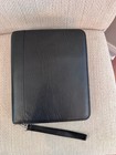 Franklin Covey Top Grain Leather Zip Around 7 Ring Planner Binder Black Pebbled