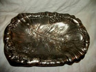 1800s Art Nouveau Pairpoint  Silverplate Repousse Dish Bowl Footed Leaf Design
