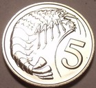 Rare Proof Cayman Islands 1974 5 Cents pink Spotted Shrimp 30k Minted free Ship