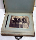 Antique Victorian Celluloid Photo Album Embossed Floral Cabinet Card Scrapbook 