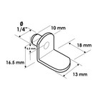 1 4  L-shaped Shelf Support  Nickel Rokspl14n