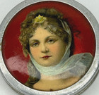 Antique Advertising Tape Measure Queen Quality Shoe Sewing Retractable Portrait