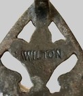 Vintage Wilton Cast Iron Cathedral Spade Plume Trivet 3-footed Black Hot Plate R
