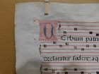 Large Antiphonal Vellum Page 20 X 14 With Tear And Back Side Was Wet