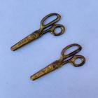 2 Pairs Of 1930s Vintage Miniature Brass Scissors For Doll Dollhouse Charm  1180