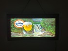 Vtg 1960s Olympia Beer Sign Waterfall Motion Lighted Sign Wood Framed 29  Works