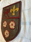 Fantastic Vintage Wooden Coat Of Arms Wall Plaque Shield