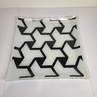Dorothy Thorpe Mcm Set Of 2 Black White Platters Mid-century Modern Vintage