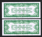 1928-b  1 Silver Certificate   One Note Of 2 Nearly Consecutive Uncirculated