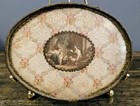 Antique 1800 s French Silk Chromo Picture Measures Approximately 5 7  X 7  Rare