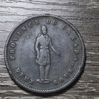 1852 Upper Canada Dragon Slayer  One Penny Bank Token Pb2547    free Shipping  