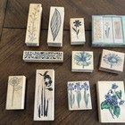 Lot Of - 34 - Floral Wood Vintage Rubber Stamps - Plants flowers  Mixed Brands
