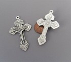 Large Pardon Indulgence Crucifix Cross Rosary Italy Rosaries Part C115 Silver