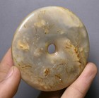 6 5cm Old Chinese Hetian Jade Palace Carving Peony Flower Bird Yu Bi Pendants