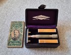 Antique 1900  s Gillette Safety Razor Set With Case Triple Silver Plate