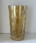 Peach Iridescent Etched Juice Glasses 6 Vintage
