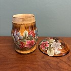Vintage Ussr Russian  folk Art Wooden Carved Mushroom Coin Box Hand Painted 5   