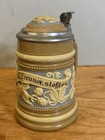 1901 Mettlach Signed Hein German Beer Stein With Slogan 1 4 Liter With Lid  1740