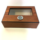 Glass Top Cigar Humidor With Hygrometer   Humidifier  20   30 Count 