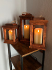Rustic Wooden Candle Lantern   Farmhouse Decor   Indoor  Outdoor Lantern