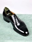 Men s Handmade Black Shiny Leather Oxford Cap-toe Lace Up Dress Fashion Shoe Men