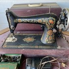1917 Singer Model 66 Red Eye Sewing Machine  Case  Motor  Pedal Tested Antique