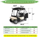 Golf Cart Driving Enclosure For 4 Passenger Club Car Ds  600d Waterproof Cover