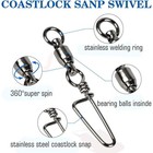 20 100pc Stainless Steel Ball Bearing Snap Swivels Sea Fishing Line Connector
