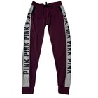 Victoria s Secret Pink Ultimate Jogger Pants Burgundy Grey Small
