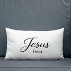 Jesus First Lumbar Pillow   Christian Pillow   Faith Home Decor   Inspirational