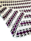 Vtg Handmade Crochet Afghan 58x70 Purple Green Floral S Sofa  bed Throw Blanket