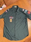 Venturing Boy Scout Shirt Men s Xl Green Short Sleeve  Uniform  Patches