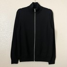 Louis Vuitton Cardigan Mens Small Black Uniform Wool Full Zip Sweater Workwear