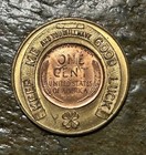 Vtg 1957 Golden Parking Meter Koontz Eqp   t Corp Encased Lucky Penny Pittsburgh
