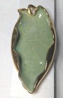 Mid-century Modern 22k Gold Hand Decorated Leaf Dish Iridescent Mcm Vintage
