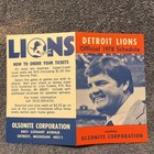 Pocket Schedule Nfl 1978 Detroit Lions Olsonite Corporation