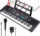 61 Key Pro Music Electronic Keyboard Electric Digital Piano Organ W  Stand   Mic