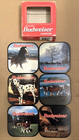 Vintage 6 Pack Budweiser World Famous Clydesdale s Metal Beer Coasters 1997