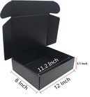 Black Shipping Boxes 12 X 8 X 3 1 Inch Cardboard Storage Mailer Box 15pack      