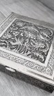 Large Original Middle Eastern 84 Silver Box 3d Birds   Flowers