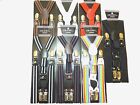 New Mens Womens Leather Clip-on Suspenders Elastic Y-shape Adjustable Braces