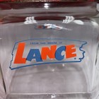 Original    Lance     1960   s     Glass  Store Counter Jar     Eight Inches With Lid    