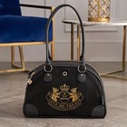 Juicy Couture Pet Carrier - Stylish Black Travel Bag For Small Dogs   Cats