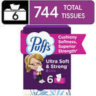 Puffs Ultra Soft Facial Tissues  6 Family Size Boxes  124 Tissues Per Box