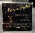 Normandie Lounge Gurnee Ill  Nautical Ship Full Unstruck Vintage Matchbook  