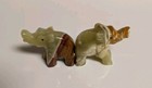 Vintage Green Onyx Elephant Figurines  Set Of 2  2 75   Natural Polished Stone